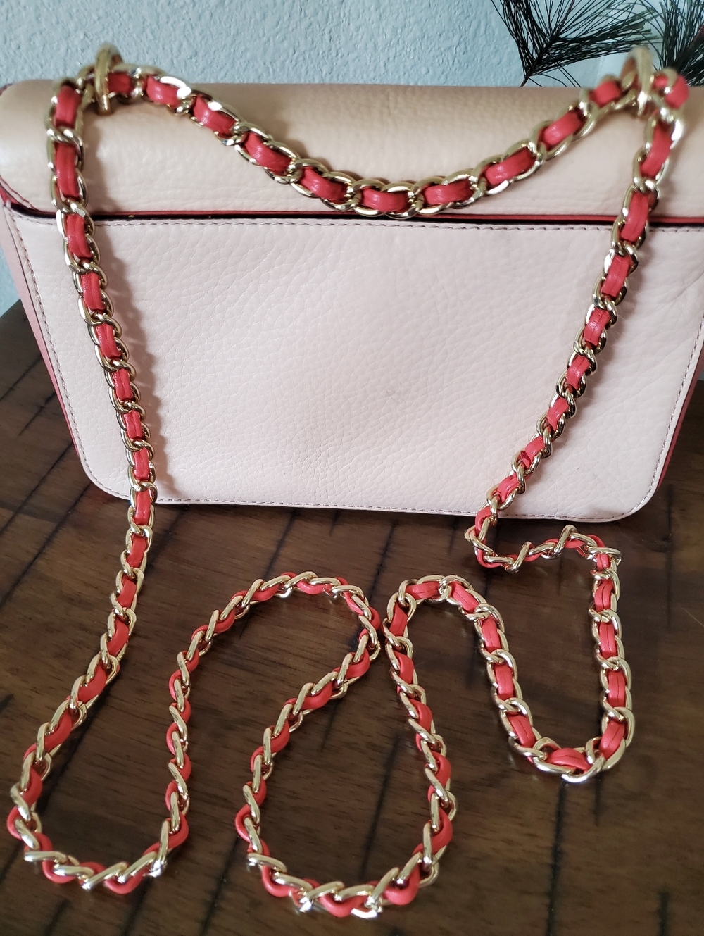 Tory Burch Mercer Adjustable Shoulder Bag Pink Ombre Gradient Dégradé Leather - Picture 3 of 16